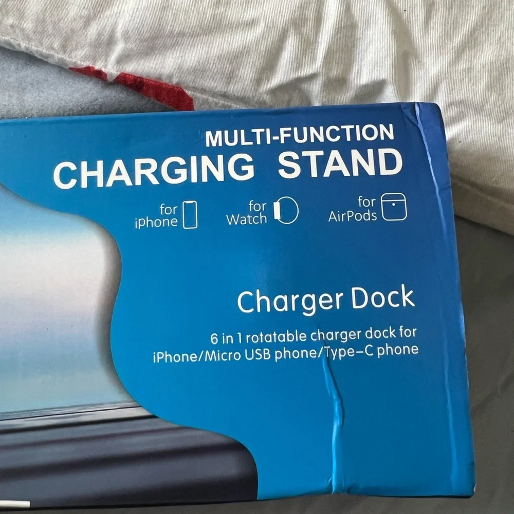 6 in 1 Wireless Rotatable White Charging Dock Station Fast Wireless Char…